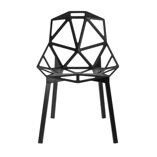 Magis - Chair One Stapelstuhl, Aluminium eloxiert schwarz / schwarz